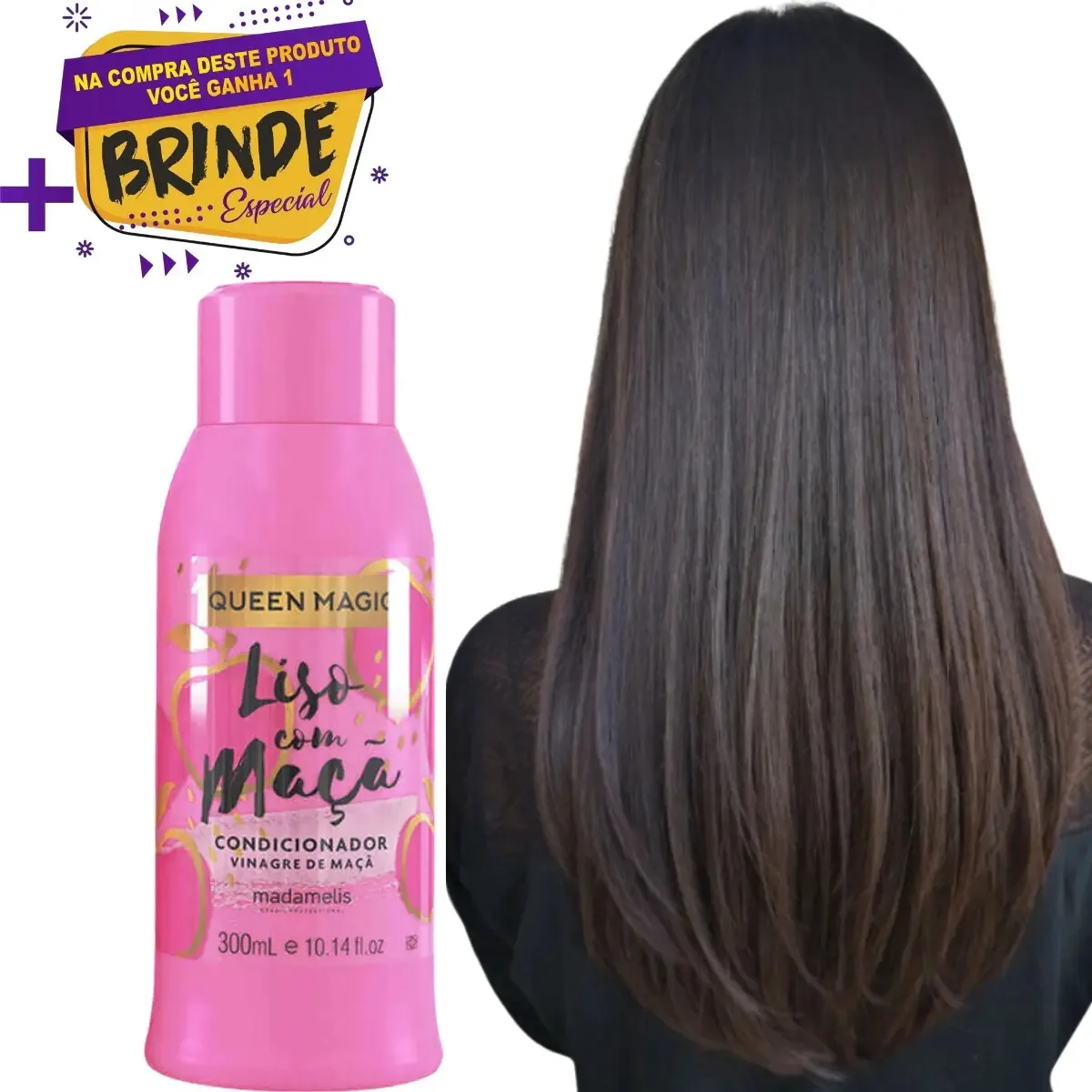 Madamelis Condicionador Liso Com Maçã 300ml +