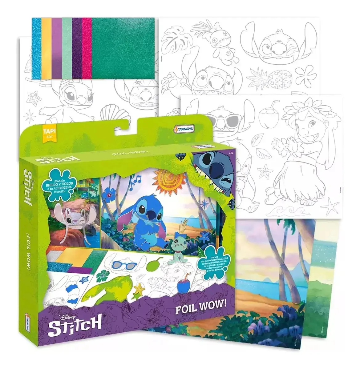 Conjunto Foil Wow Stitch para decorar figuras de tapimovil