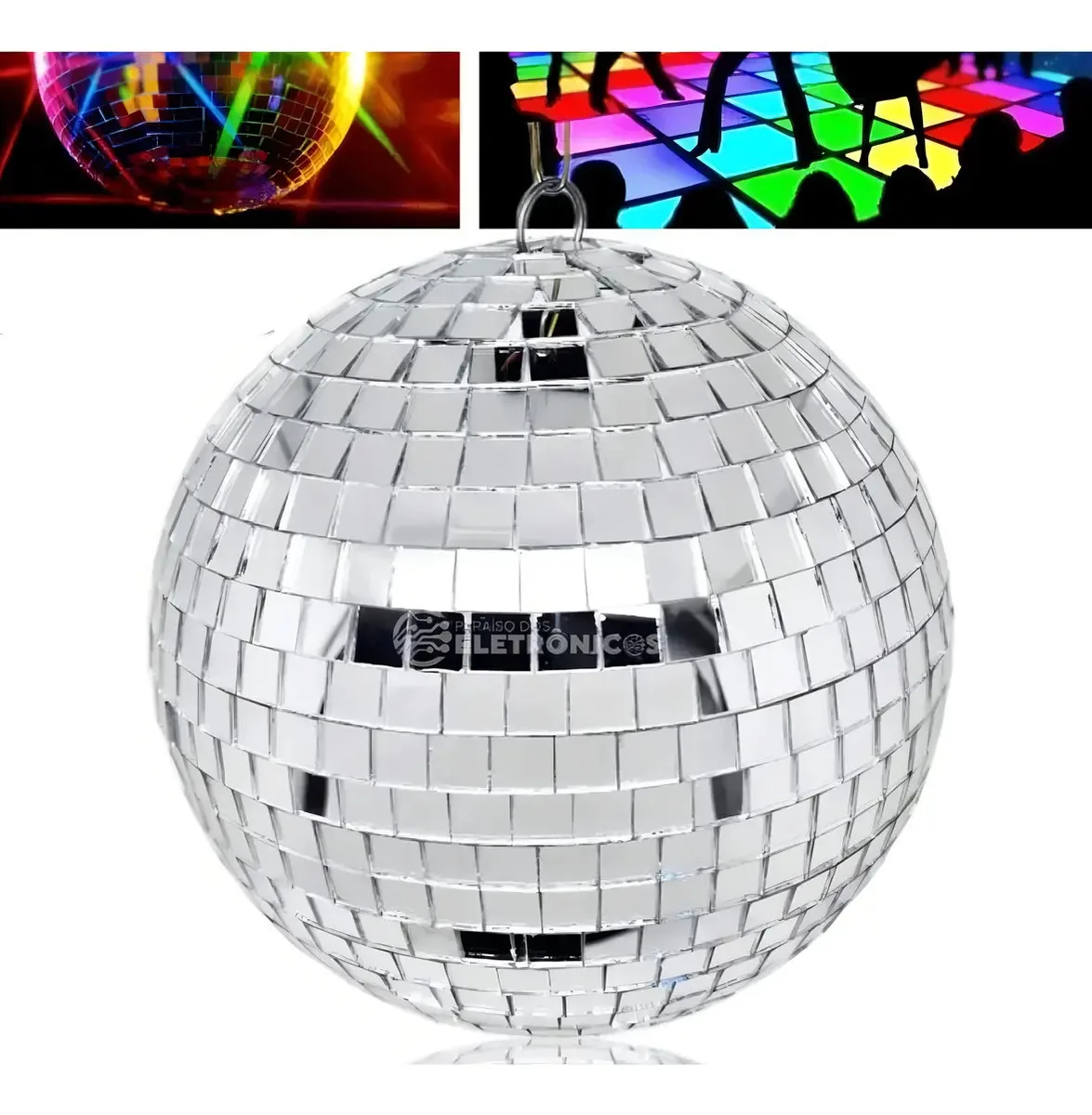 Globo Bola Espelho Vidro Refletor Rotativo 30cm Discoteca