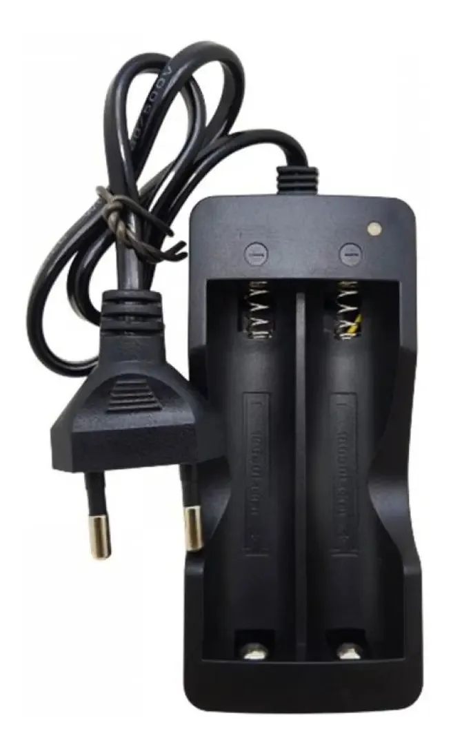 Carregador Duplo PDE para Baterias Li-ion 18650 3.7V e 4.2V Bivolt