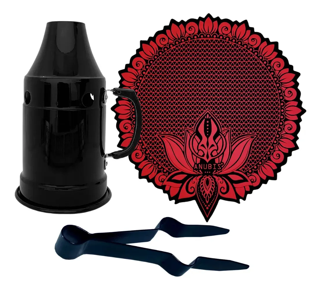 Kit Tapete Para Narguile Abafador E Pegador Cor Vermelho
