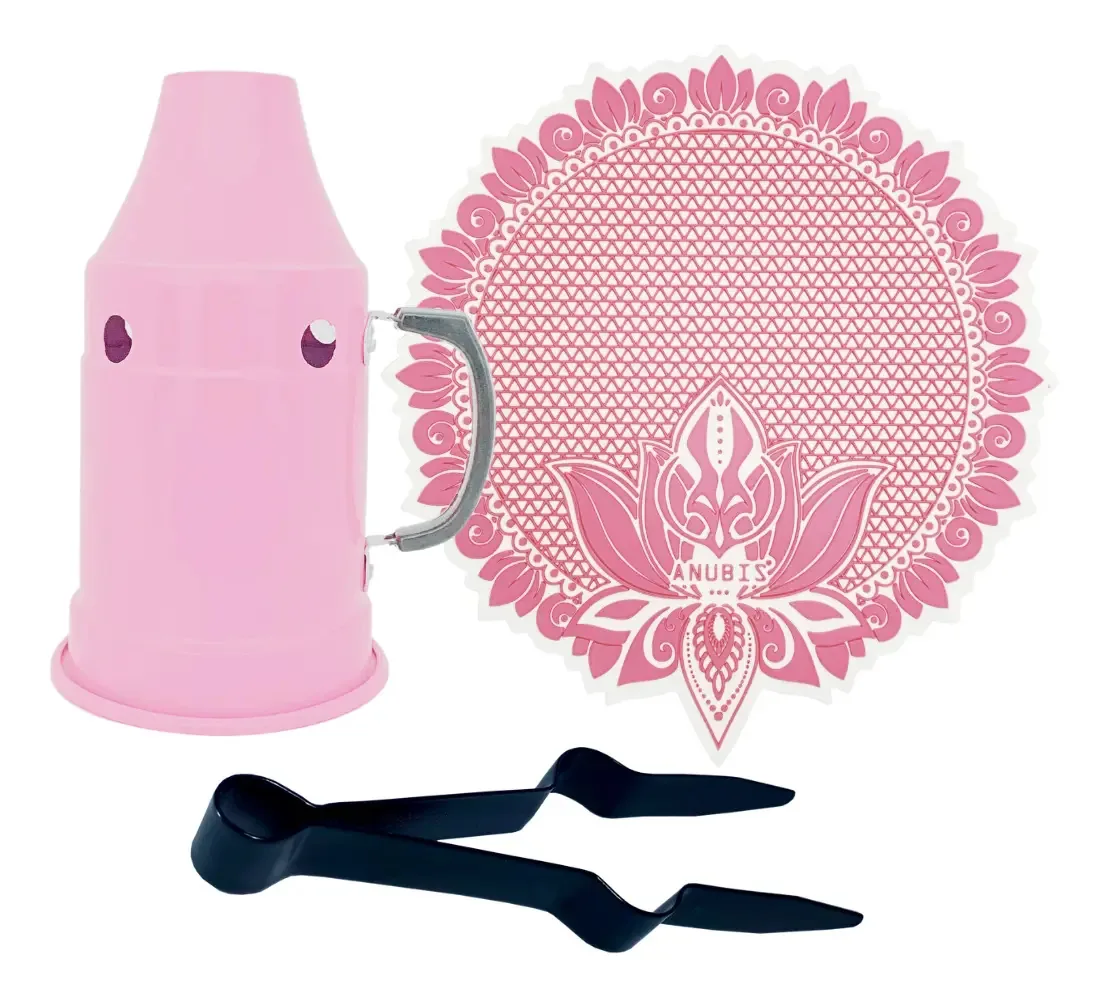 Kit Tapete Para Narguile Abafador E Pegador Cor Rosé