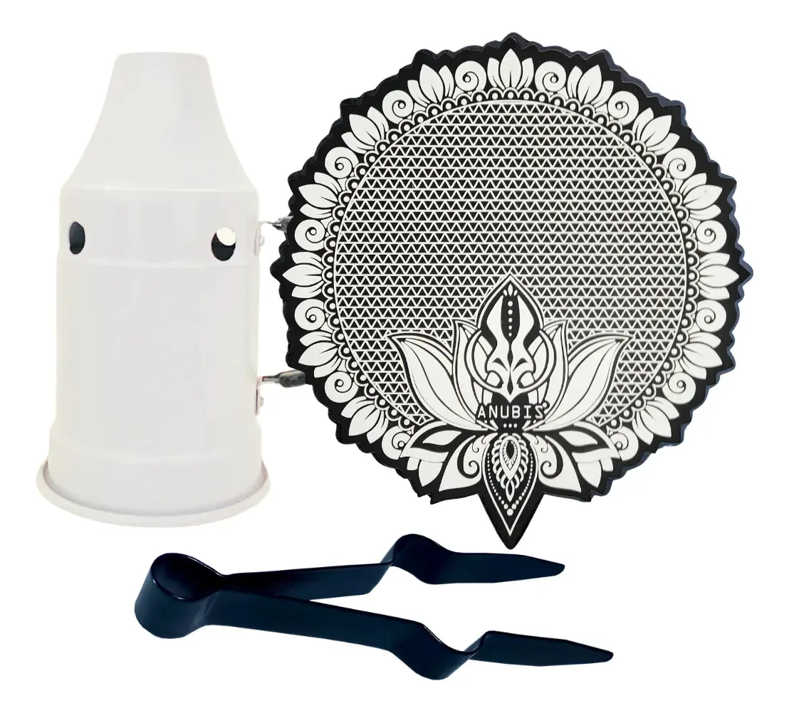 Kit Tapete Para Narguile Abafador E Pegador Cor Branco/preto