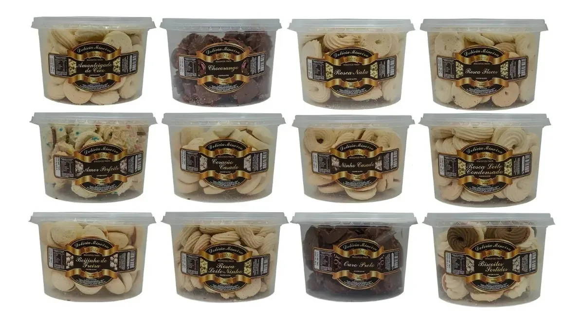 Biscoitos Amanteigados Mineiros 6 Potes Atacado