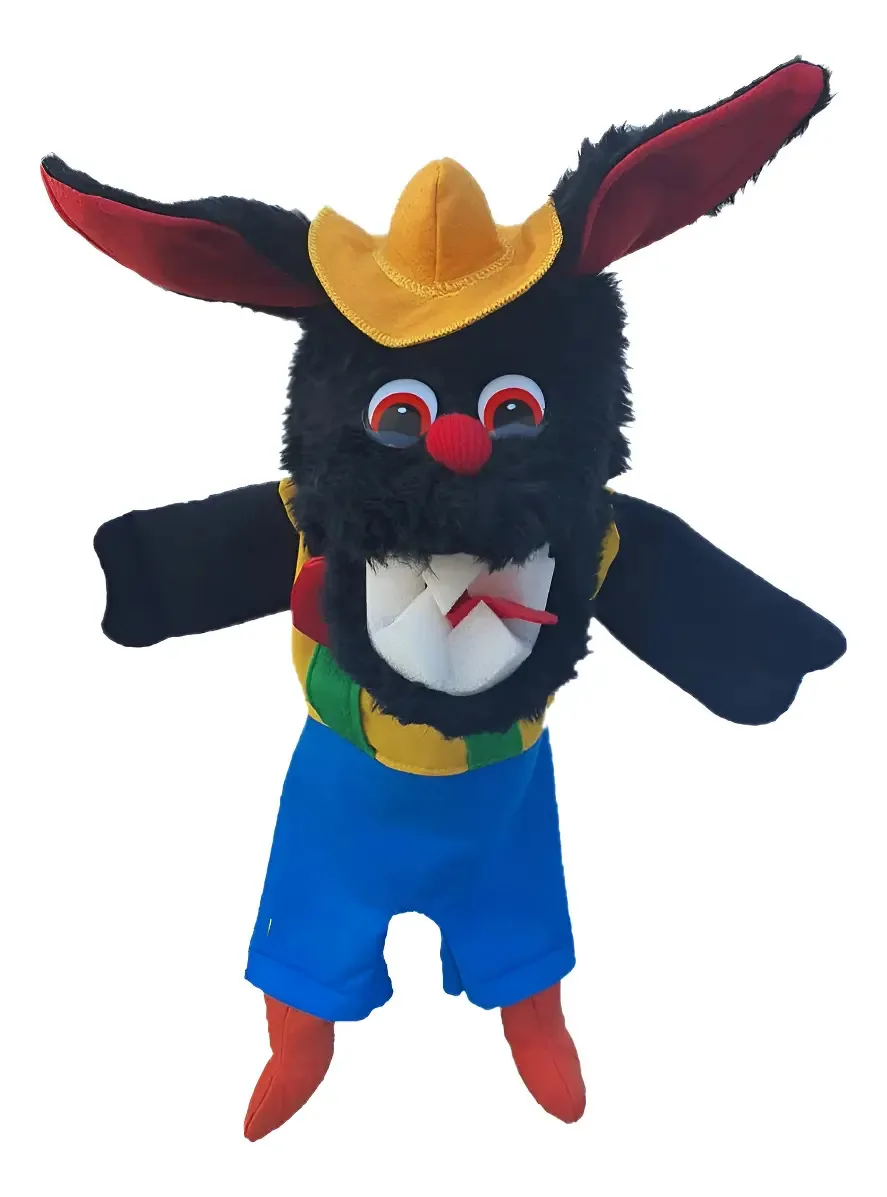 Fantoche de Mão Lobo Mau Fantoches Gonzaga Tecido e Pelúcia 25cm