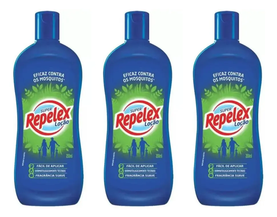 Repelente Repelex Family Care Loção 200ml Kit C/ 3 Un. 4002