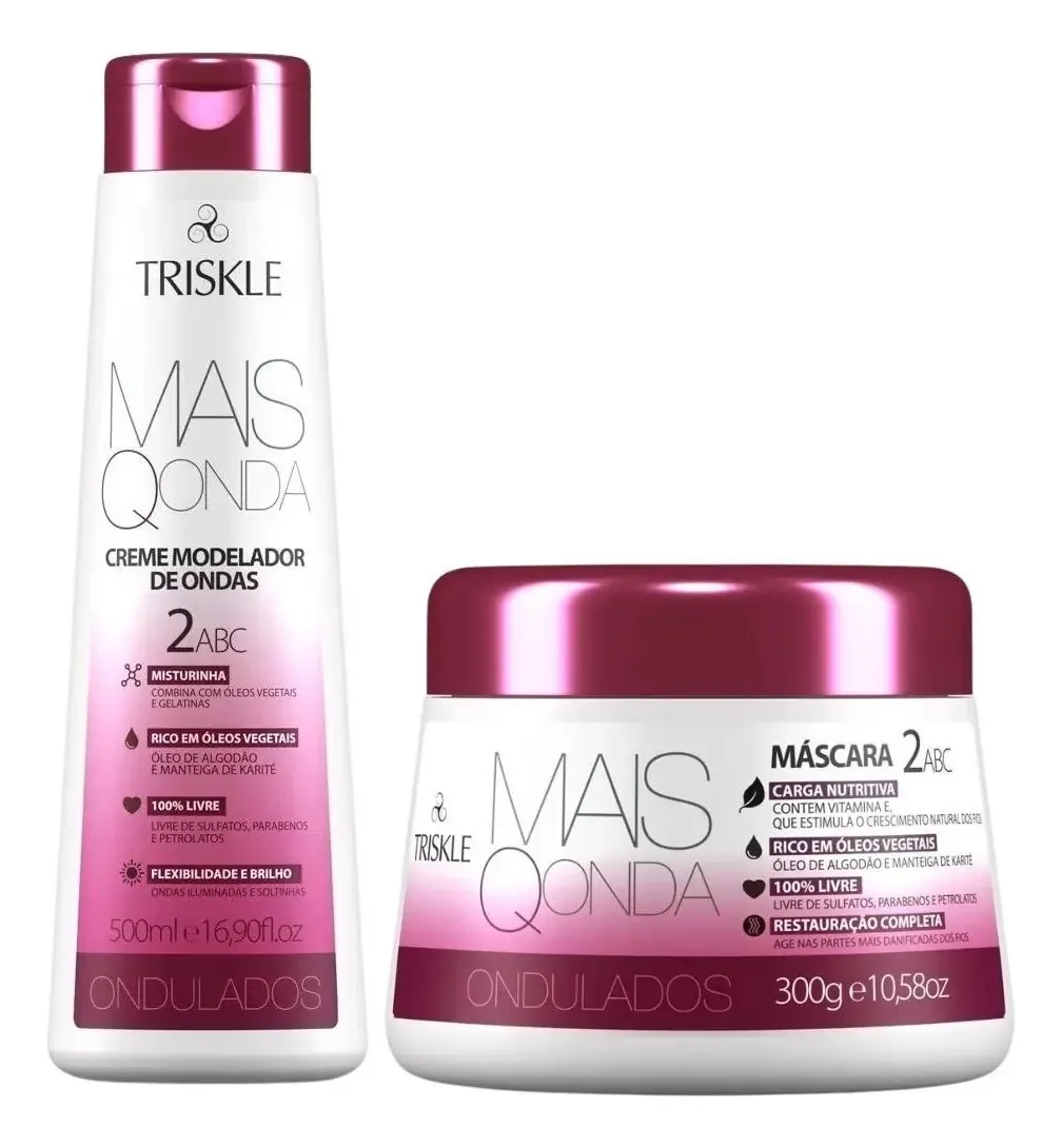 Produtos de beleza Triskle Mais Q Onda Ondulados hidratação, revitalização, definição dos cachos de 800mL 800g