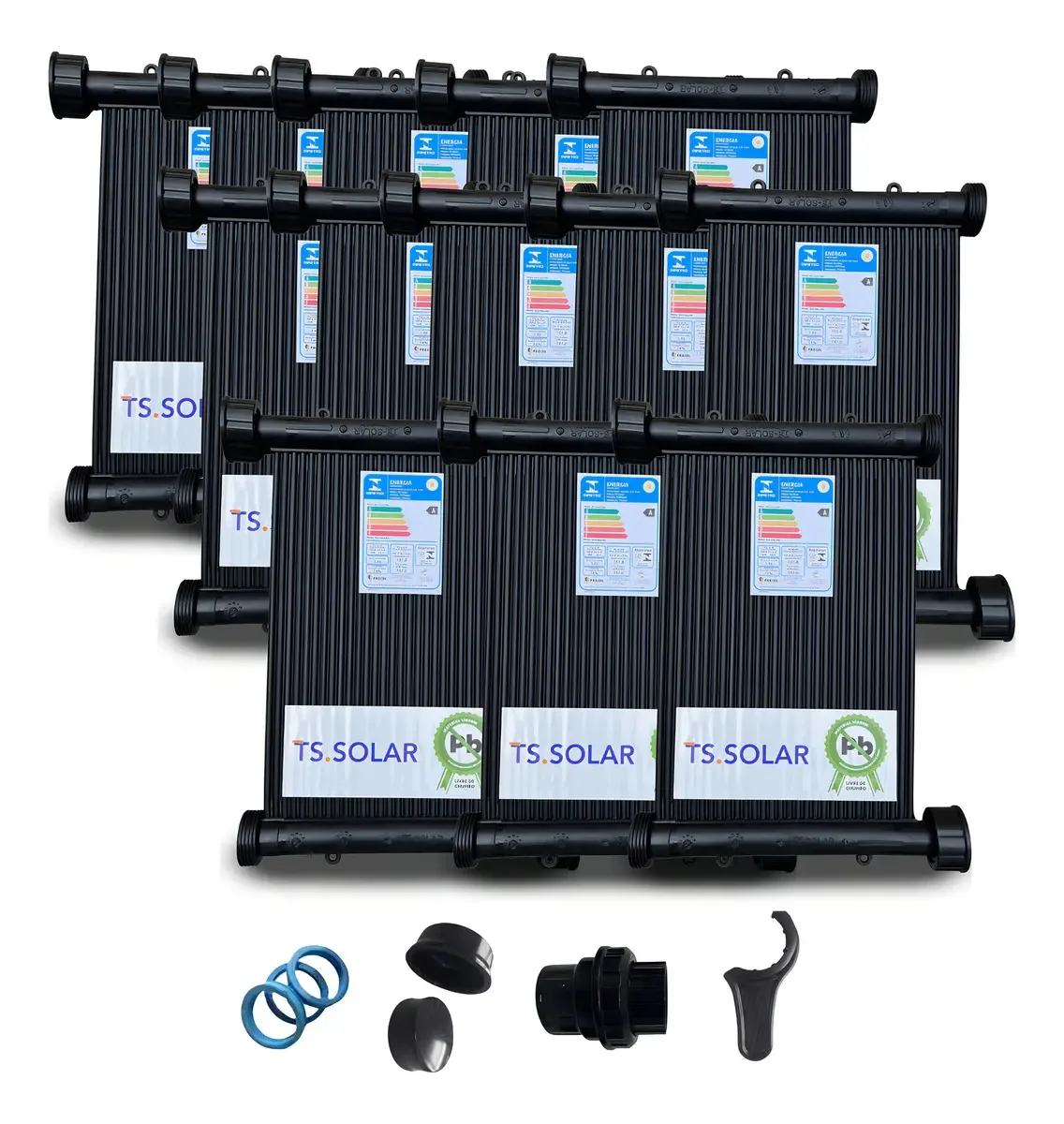 13 Placas 2mt - Coletor Aquecedor Piscina Solar 10.500lts Fr