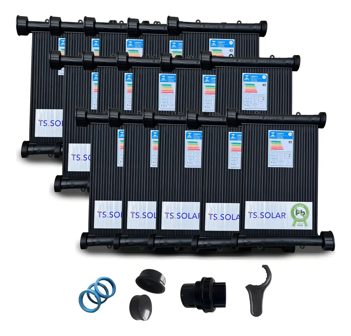 20 Placas 2mt - Coletor Aquecedor Piscina Solar 16.500lts Fr