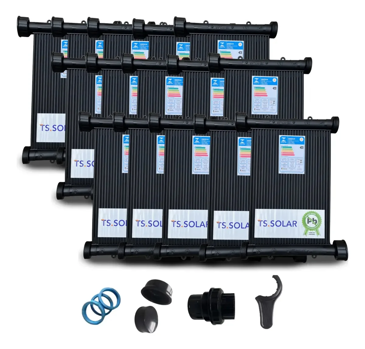 Kit Aquecedor Solar 20 Placas De 2metros + Kit Fechamento