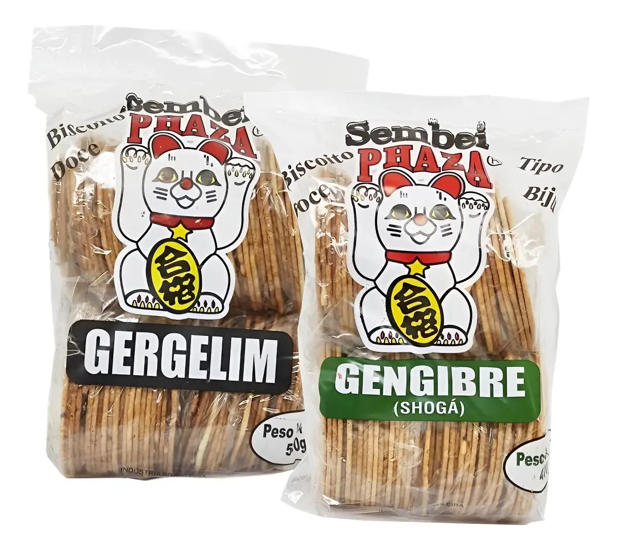 2 Biscoitos Bijú Fino Sembei Gergelim E Gengibre Phaza 100g