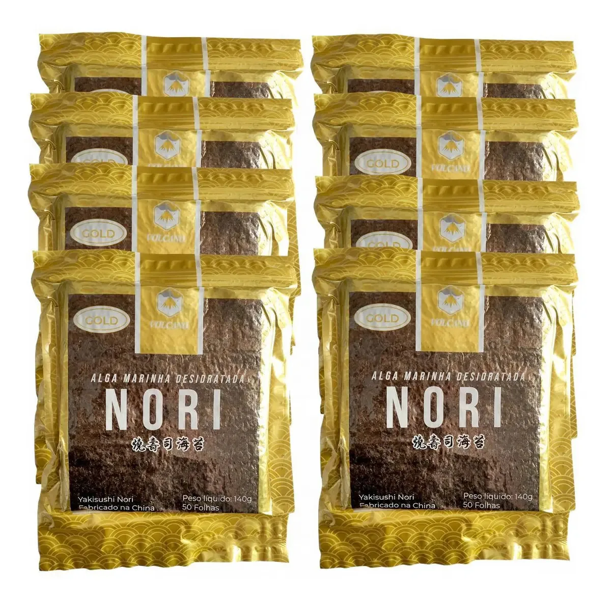 Alga Yaki Sushi Nori Para Sushi 50fls Gold 140g (kit Com 8)