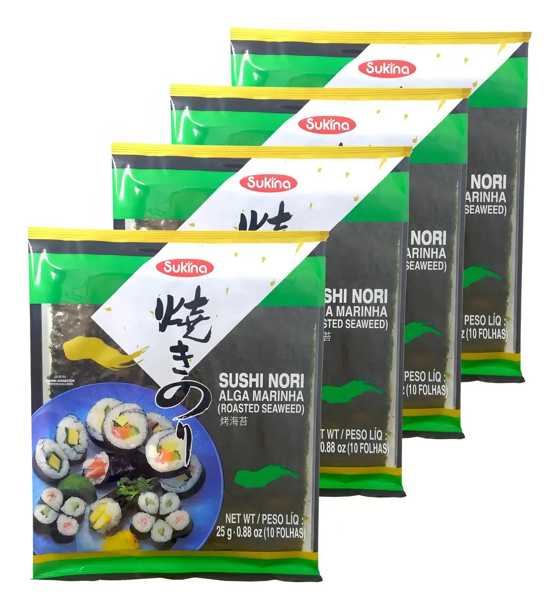 40 Algas Marinha Nori Sushi Temaki Sukina Gold