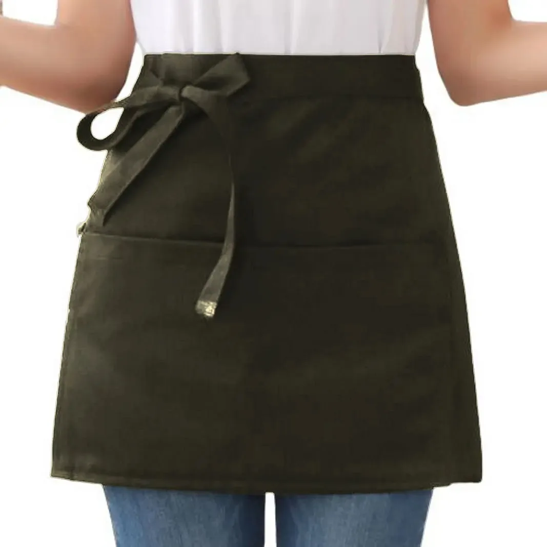 Avental de Cintura Perbella Uniformes Brim Verde-musgo Modelo Cintura Curto