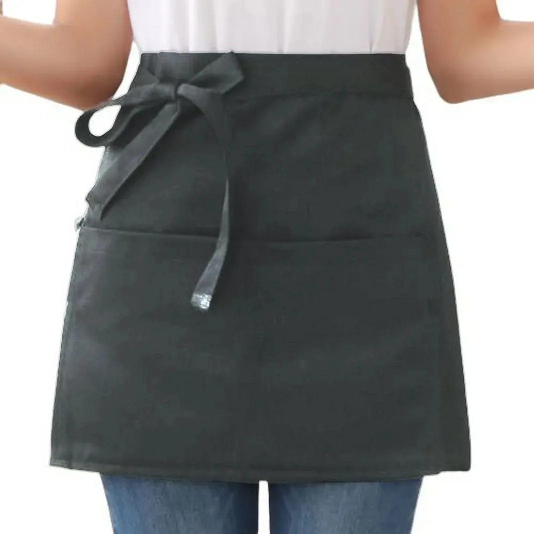 Avental de Cintura Curto Cinza Brim Perbella Uniformes Cozinha Chef