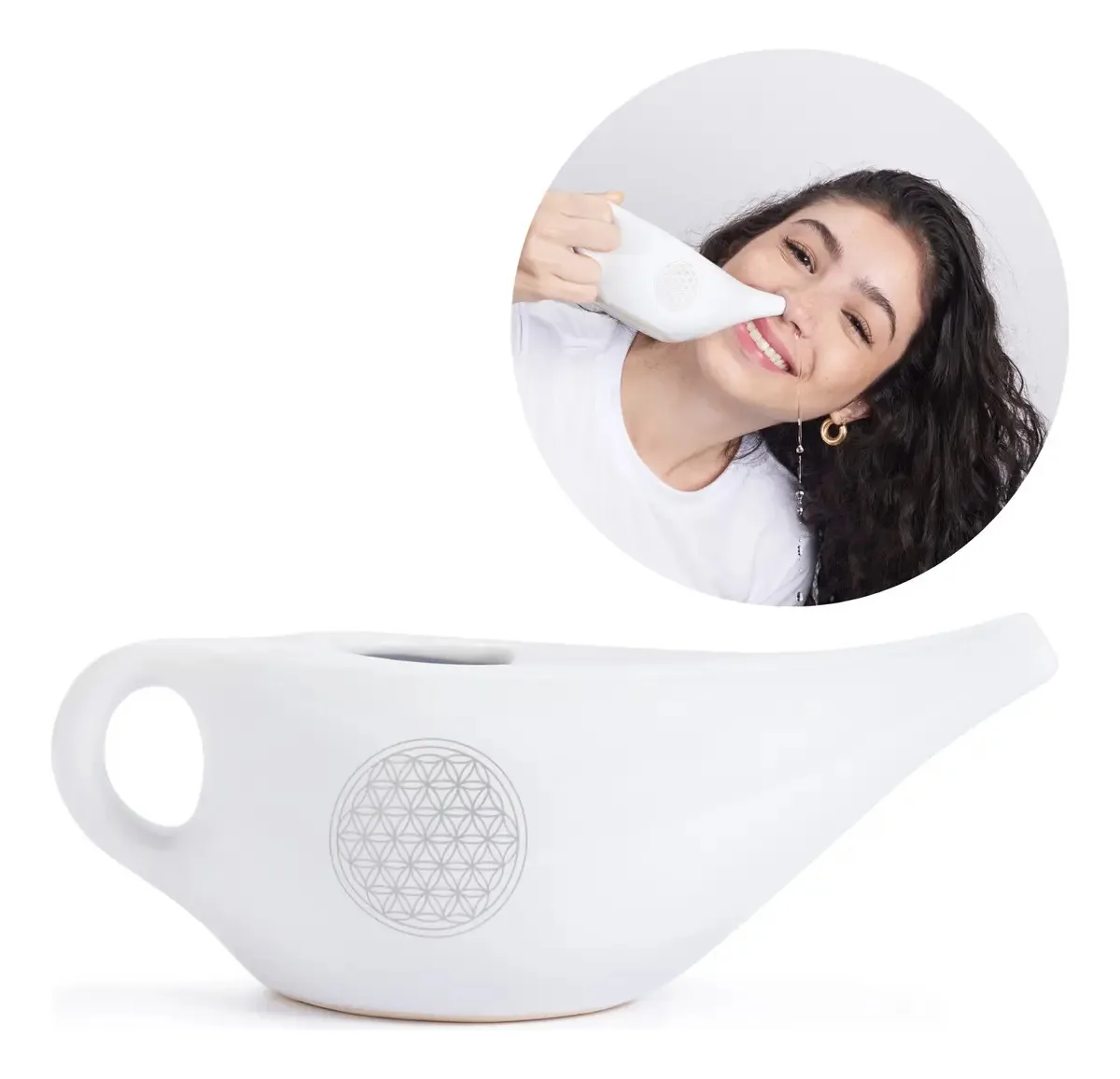 Higienizador Nasal Neti Pot Jalaneti Yogateria 250ml Cor Branco