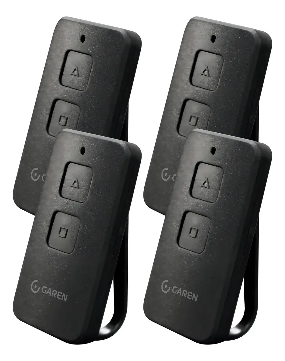 Kit C/ 4 Controles Remoto Portão Garen 433 Tx Light Cor Preto