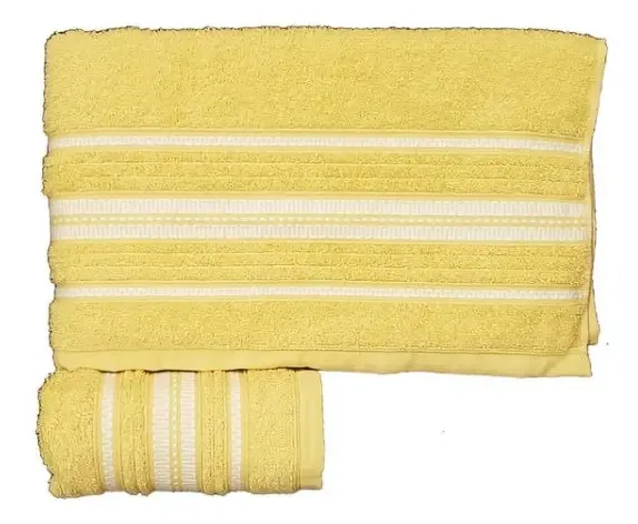 Conjunto de toalhas e toalhas! Cor: Amarelo listrado