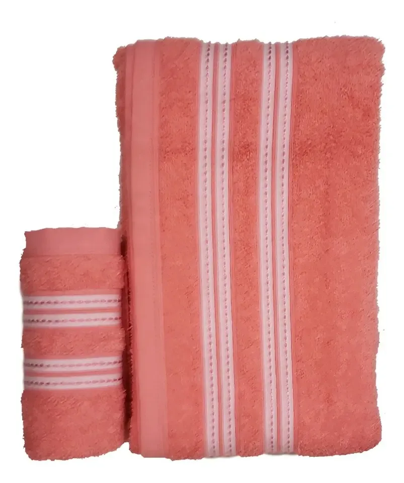 Conjunto de toalhas e toalhas! Cor: rosa listrado