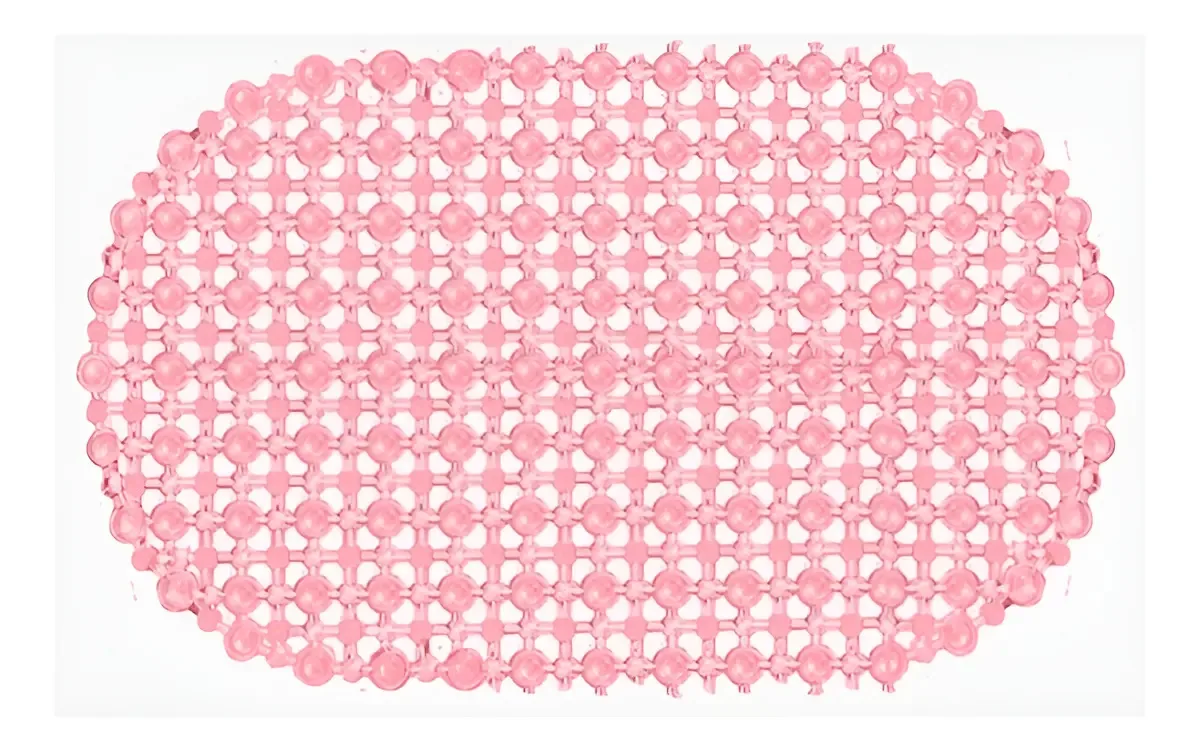 Tapete Para Box Banheiro Antiderrapante C/ Ventosas 66x36cm Cor Rosa