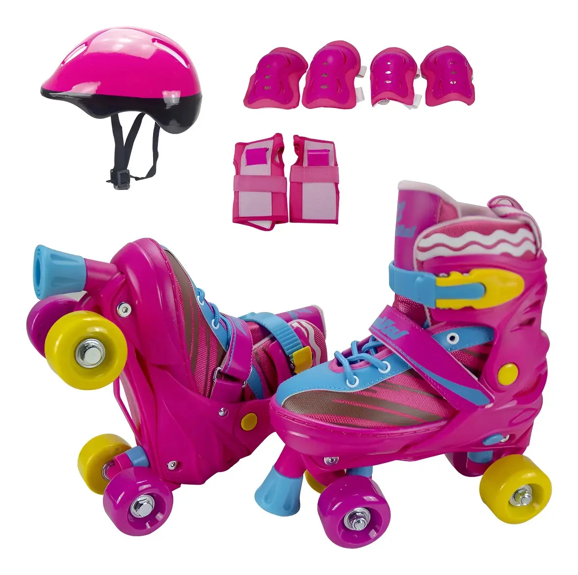 Patins Roller Completo Infantil Quad Menina Rosa Sou Luna Tamanho Dos Patins 32 Ao 35 Ajustável