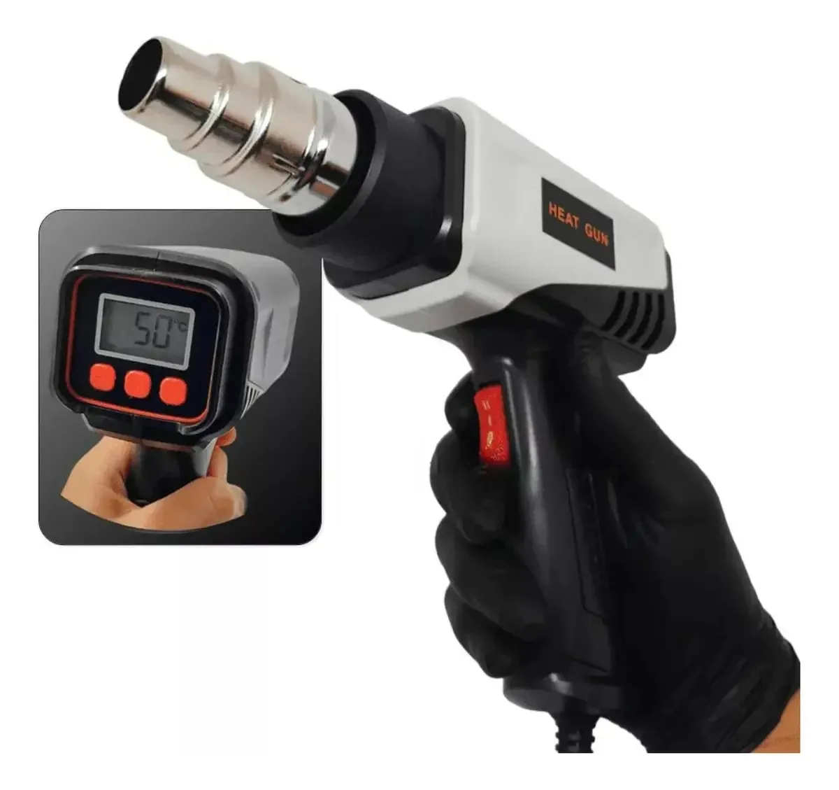 Soprador Térmico Ajuste De Calor Multiuso Pistola Ar Quente Cor Cinza