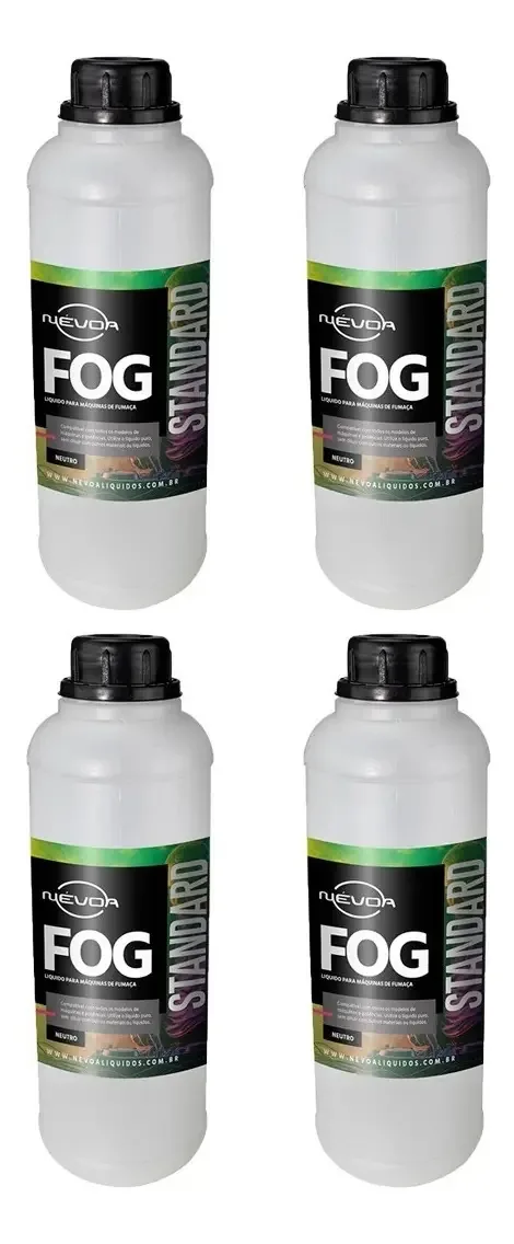 Fumaça Névoa Líquidos Fluido Fog Neutro 1L Kit 4 Unidades Standart