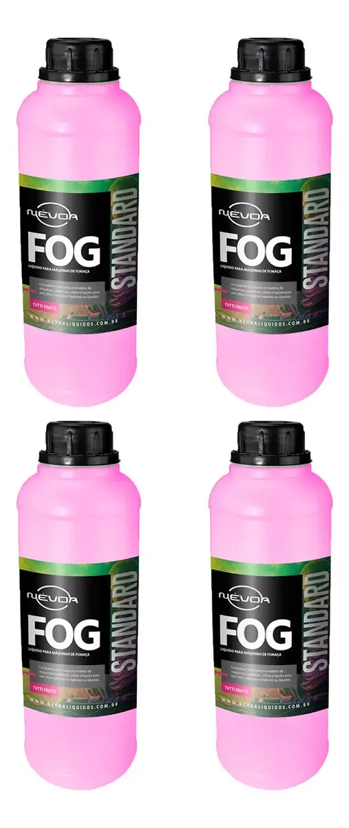 4x Fluido / Líquido Fog Tutti-frutti Linha Standard 1 Litro Para Máquinas De Fumaça