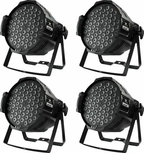 Kit 4 Refletores Par 64 Rgb 54 Leds 3w Opt Spot Tri-led