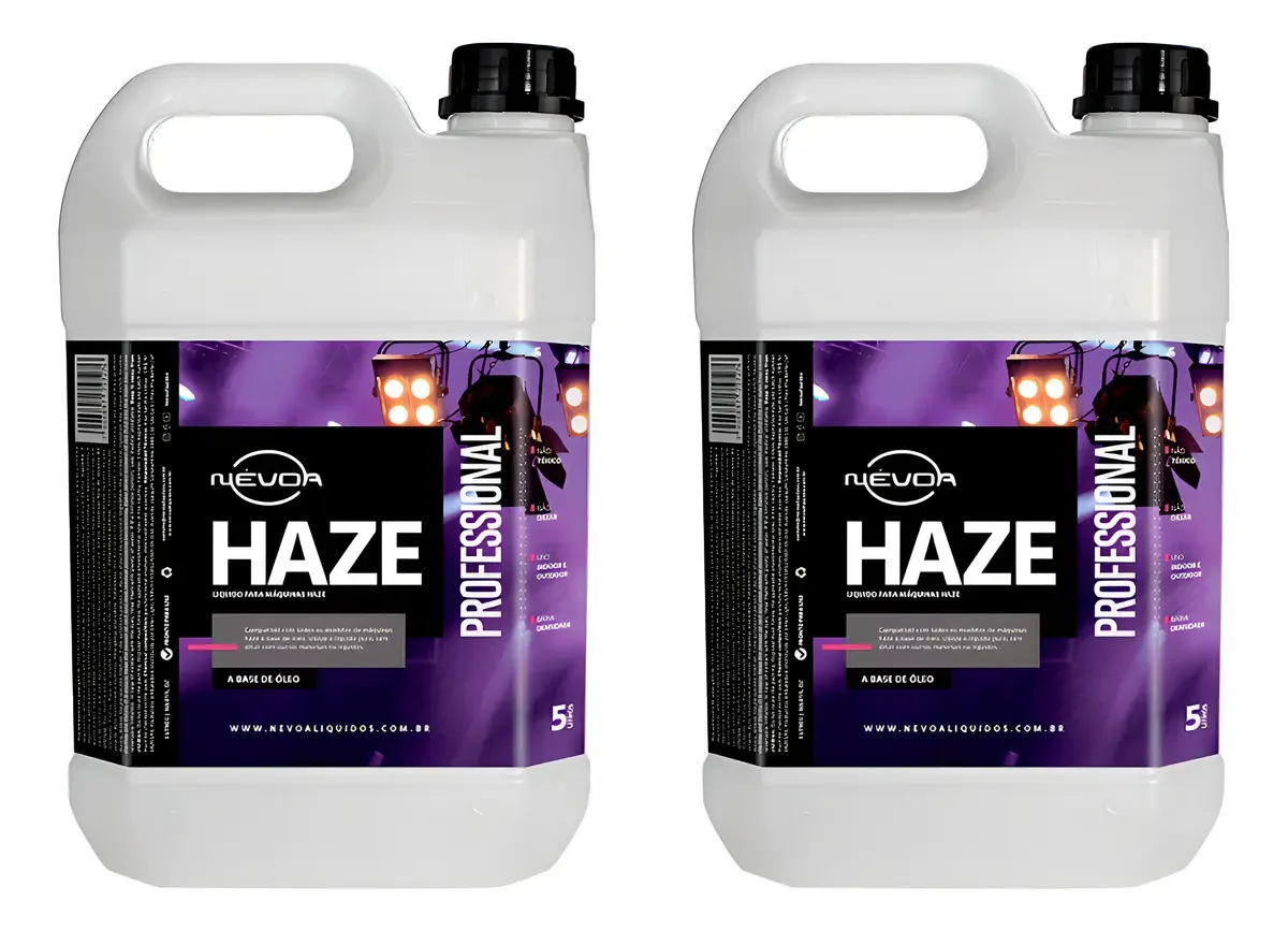 Kit 2 Liquidos Haze Para Máquinas Base Óleo 5 Litros Nevoa