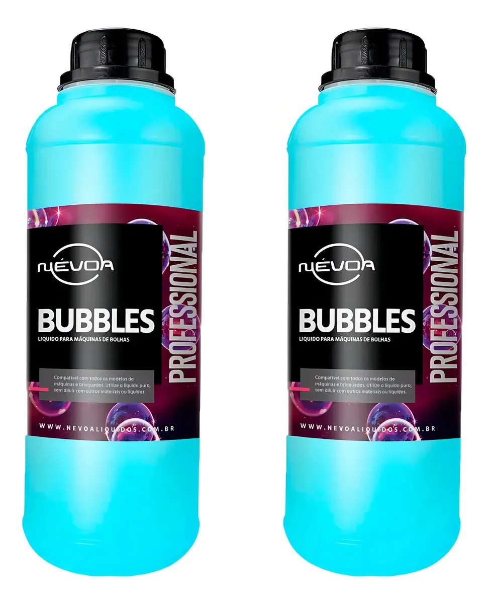 Bolhas Kit 2 Bubbles 1L Névoa Líquidos Não Tóxico 1L Para Máquinas