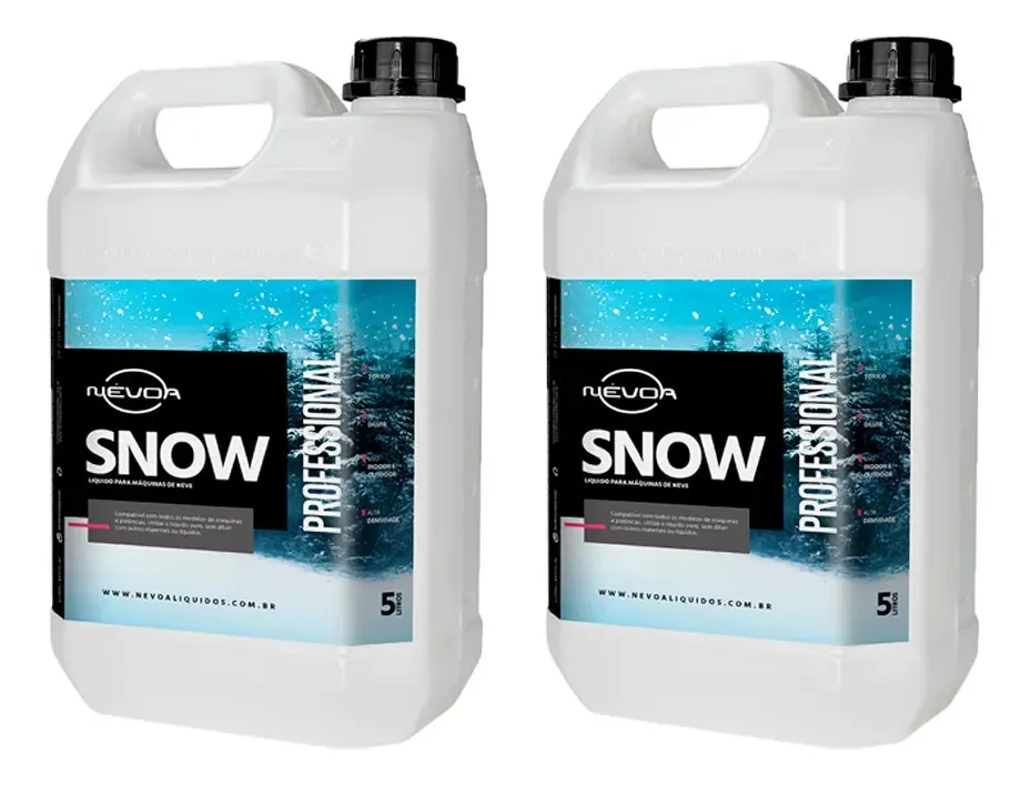 Kit 2 Liquido Fluído P/ Máquina De Neve Snow 5 Litros Nevoa