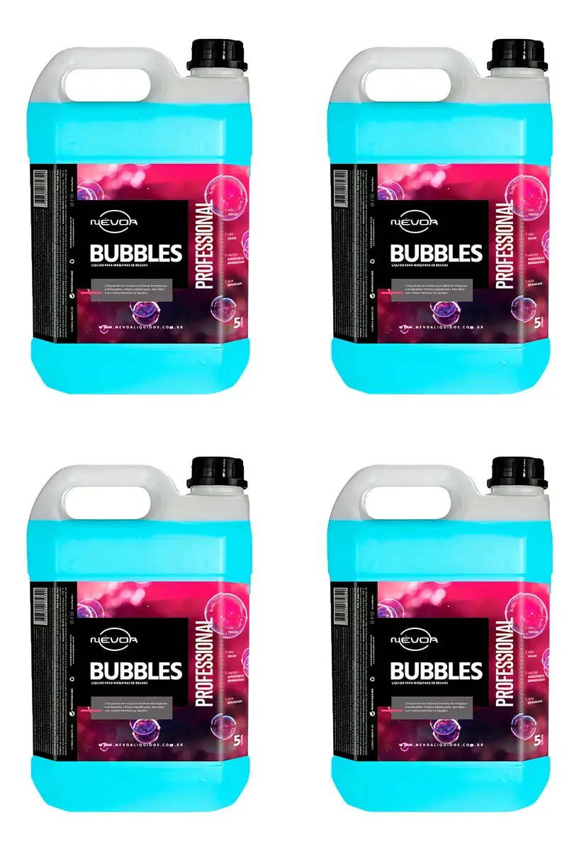 Fluido para Bolhas Névoa Líquidos Kit 4 Bubbles 5L para Máquinas