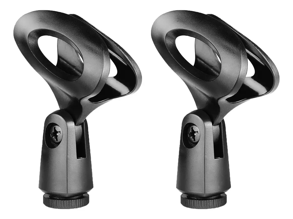 2 Cachimbos Suporte Resistente Para Microfones Lc02 Luminos Cor Preto
