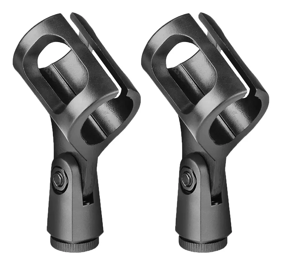 2 Cachimbos Suporte Resistente Para Microfones Lc01 Luminos Cor Preto