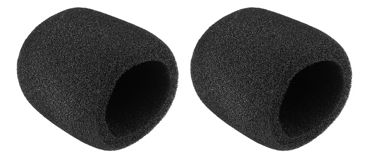 2 Espumas Externas Anti Puff P Microfones Com Fio E Sem Fio Cor Preto