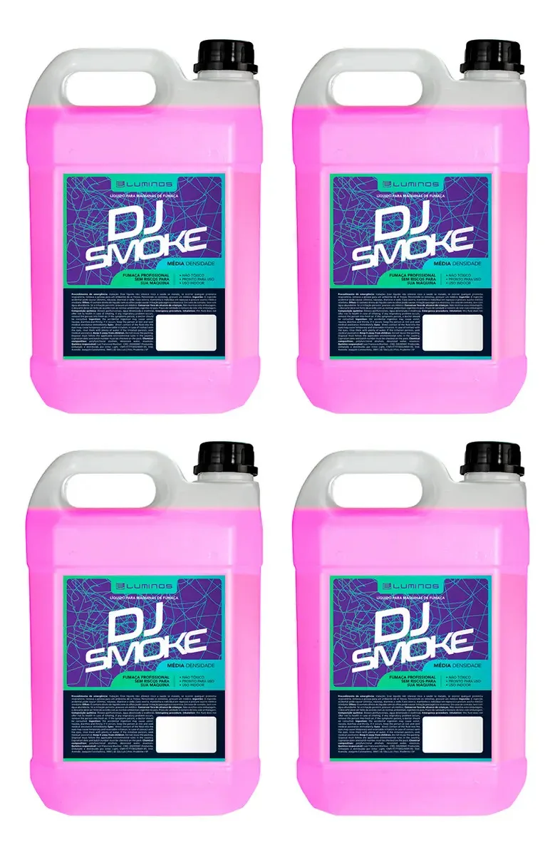 4x Fluidos De 5 Litros Dj Smoke Para Máquinas De Fumaça