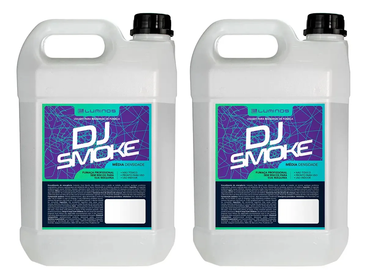 2x Fluidos De 5 Litros Dj Smoke Para Máquinas De Fumaça