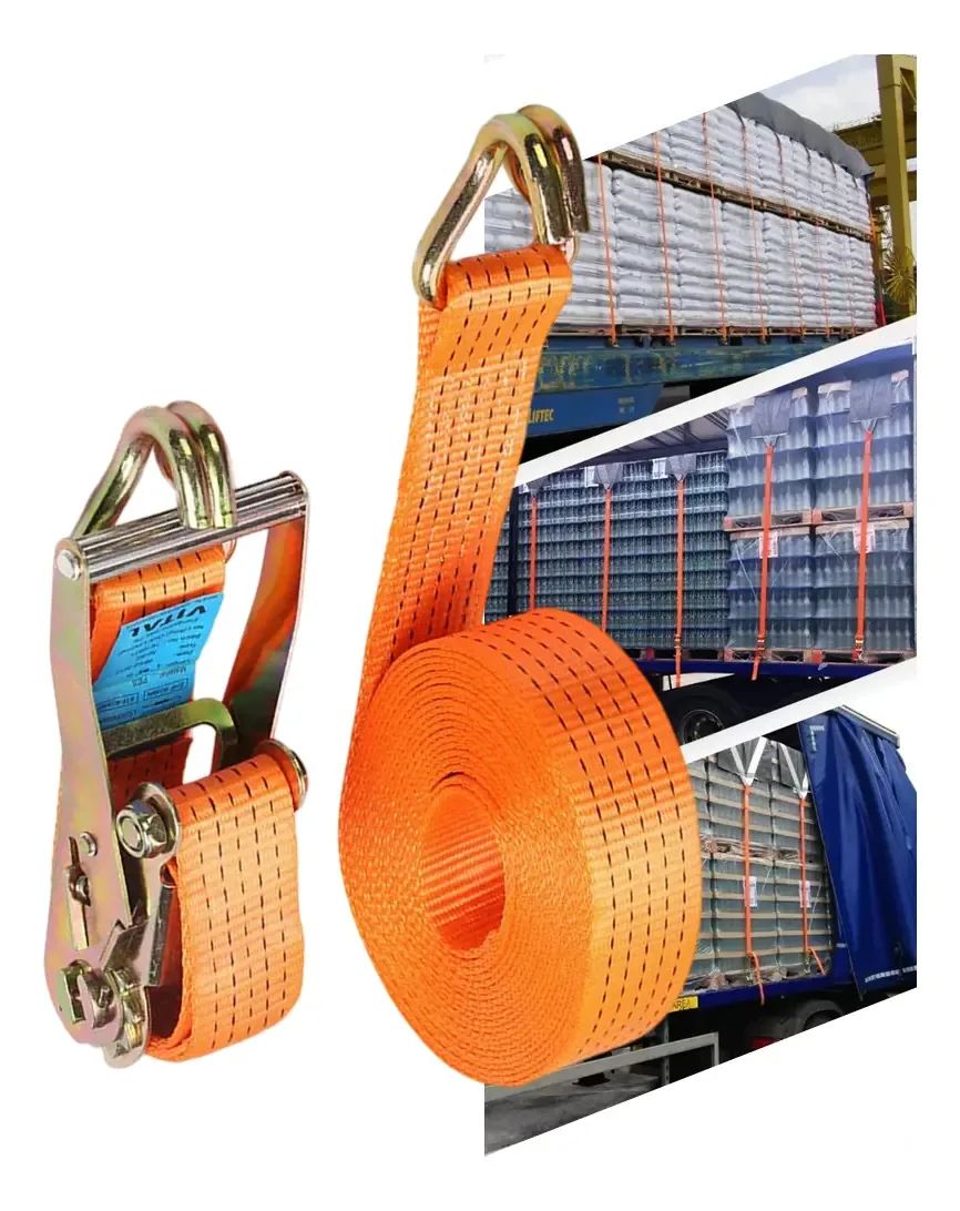 Cinta Catraca Aiker 9m 50mm 2000kg Carga Linha Pesada Laranja
