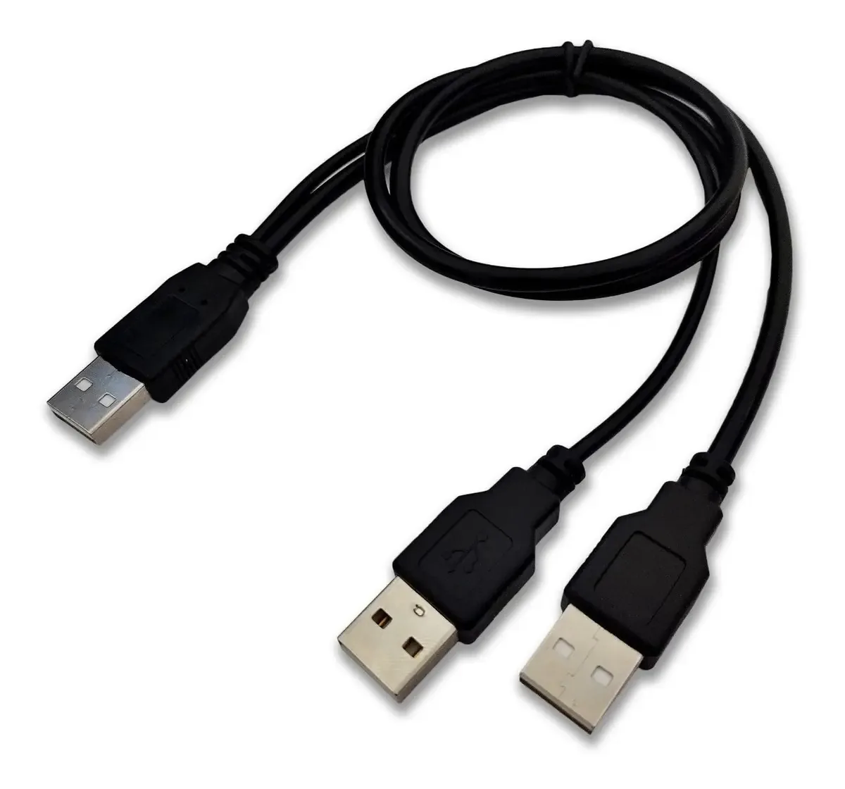 Cabo Y 1 Usb Macho X 2 Usb Macho Para Case Hd Externo 2.0 Preto