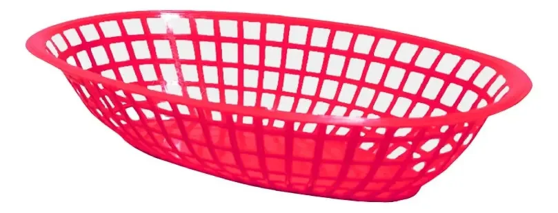 Caixa de plástico oval média 30x19cm, vestidos, cor vermelha