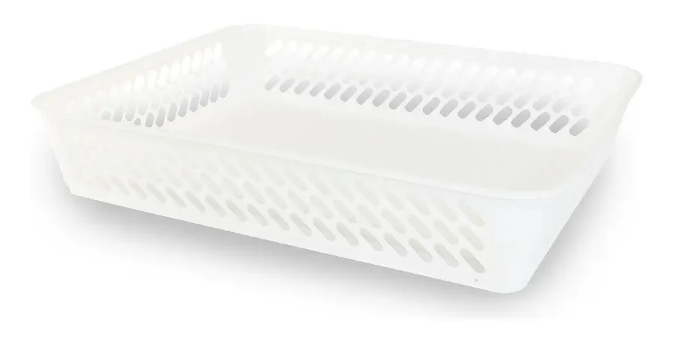 Grande cesta plástica multiuso 33x25cm Vestidos de cor branca