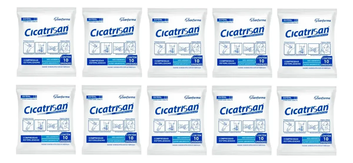 Compressa Gaze Esteril Não Aderente Cicatrisan (10 Pct C/10)