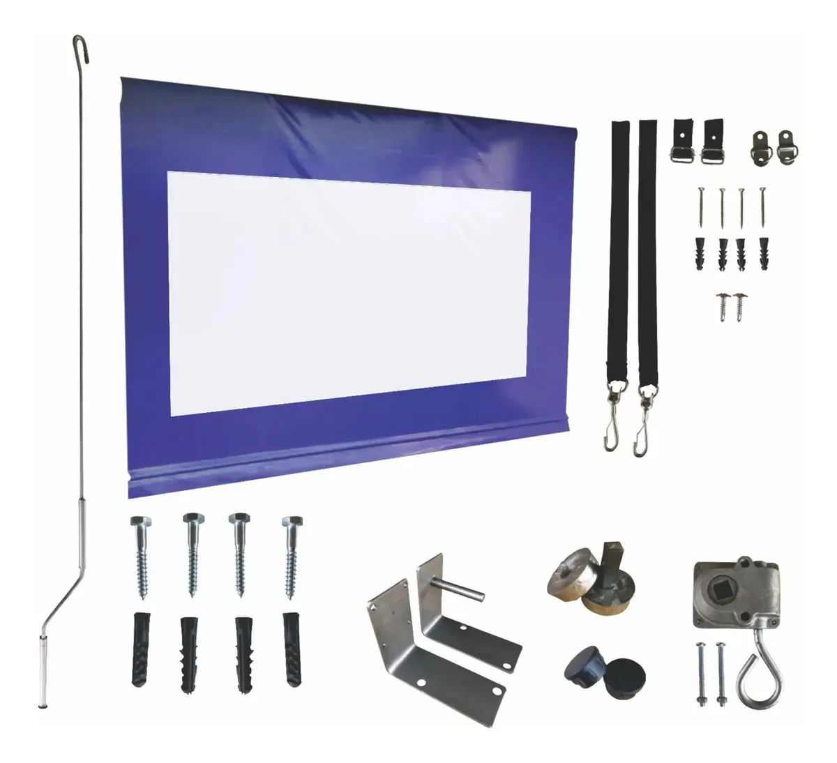 Kit Toldo Retrátil Com Transparência 3,68x2,90 Cor Azul