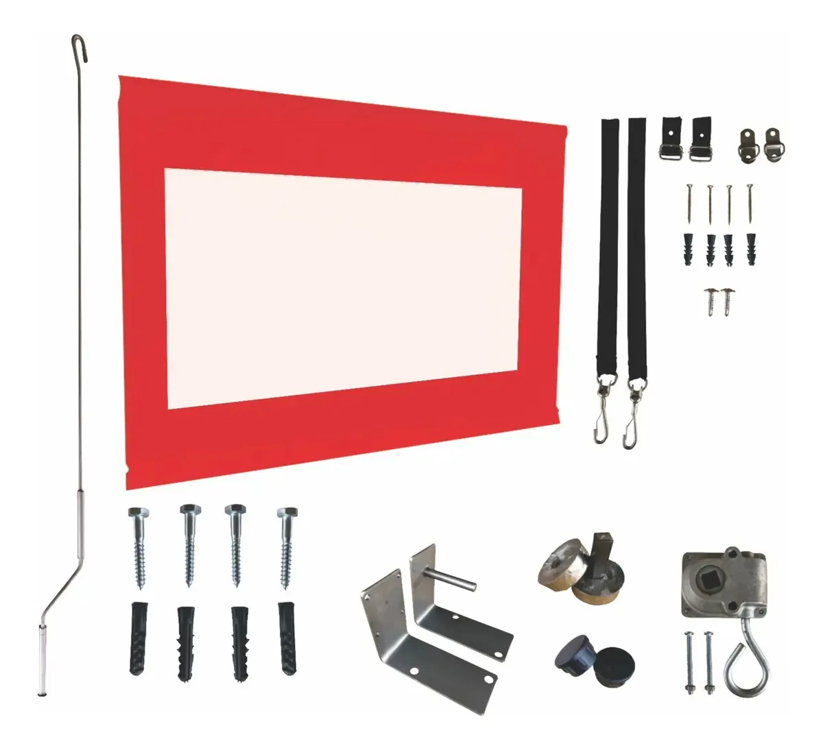 Kit Toldo Retrátil Com Transparência 3,77x3,00 Cor Vermelho
