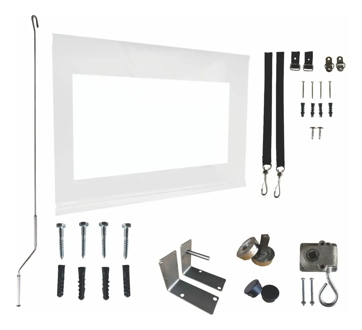 Kit Toldo Retrátil Com Transparência 3,77x3,00 Cor Branco