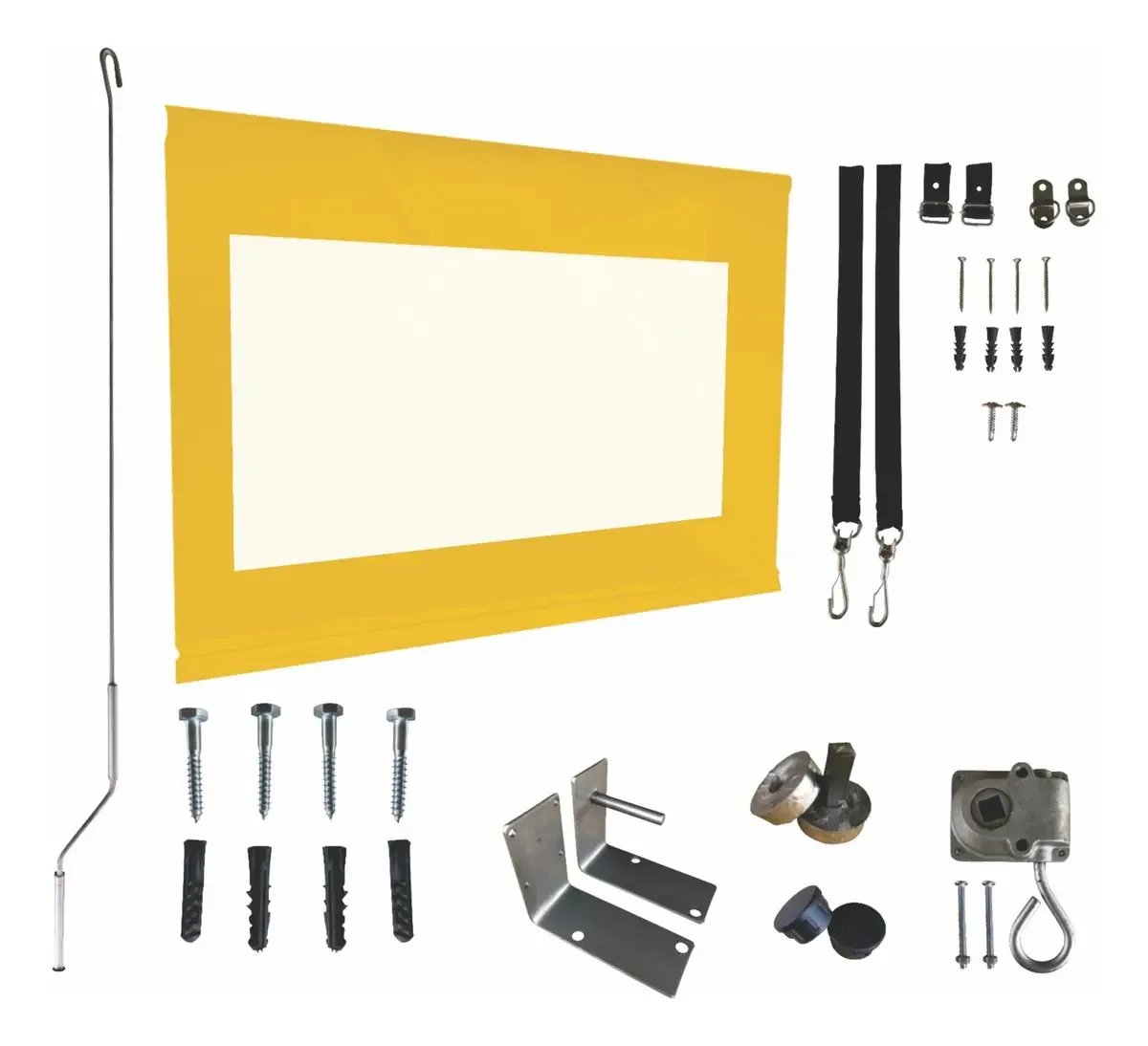 Kit Toldo Retrátil Com Transparência 3,68x2,90 Cor Amarelo