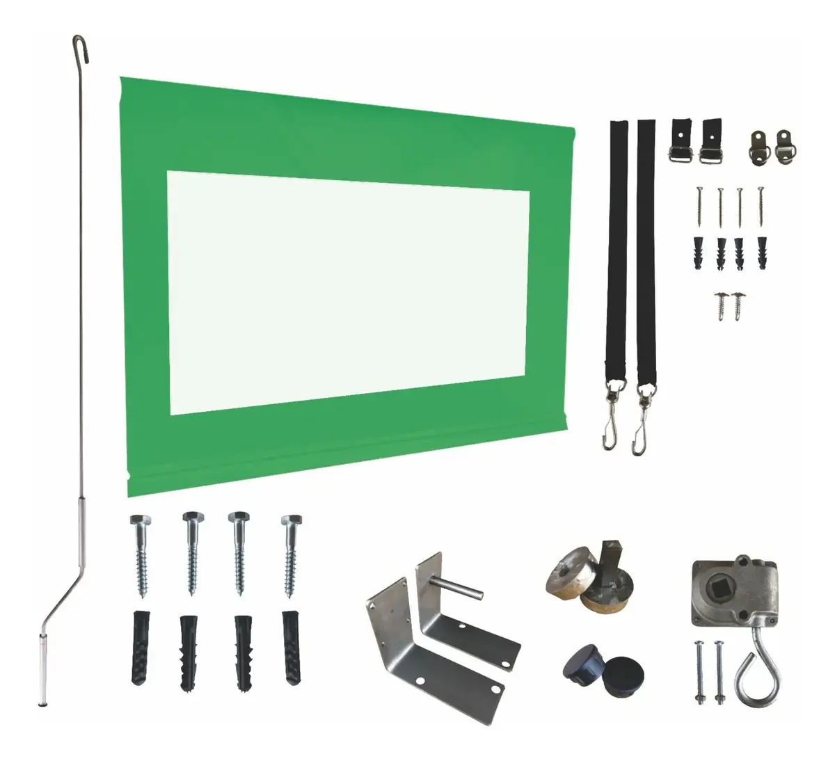 Kit Toldo Retrátil Com Transparência 3,77x3,00 Cor Verde
