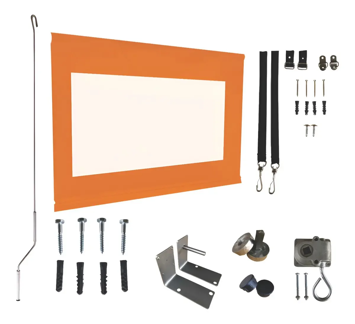 Toldo Retratil 4,64x2,90 Cor Laranja Com Visor