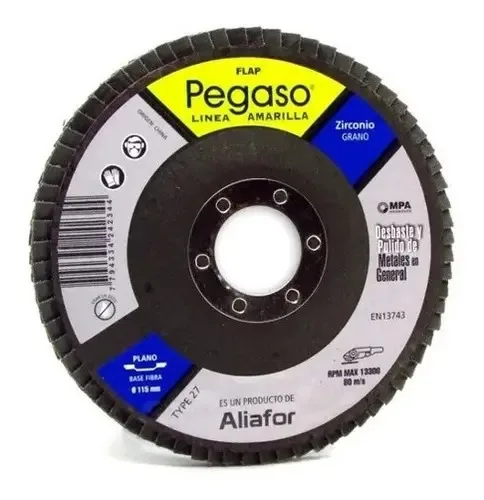 Flap Pegaso Zircônio para desbaste e polimento de metais 115mm x10UNID